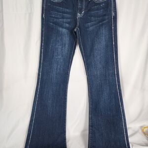 Elegant Boot Cut Jeans in Deep Indigo